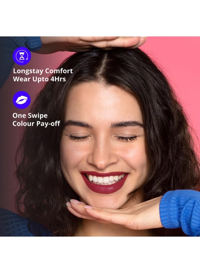 Blue Heaven Get Matte Lipstick, Long Lasting, Light Weight Lipsticks for Women, Moisturizing Matte Lipstick for Women - 203M, 4g - Image 4
